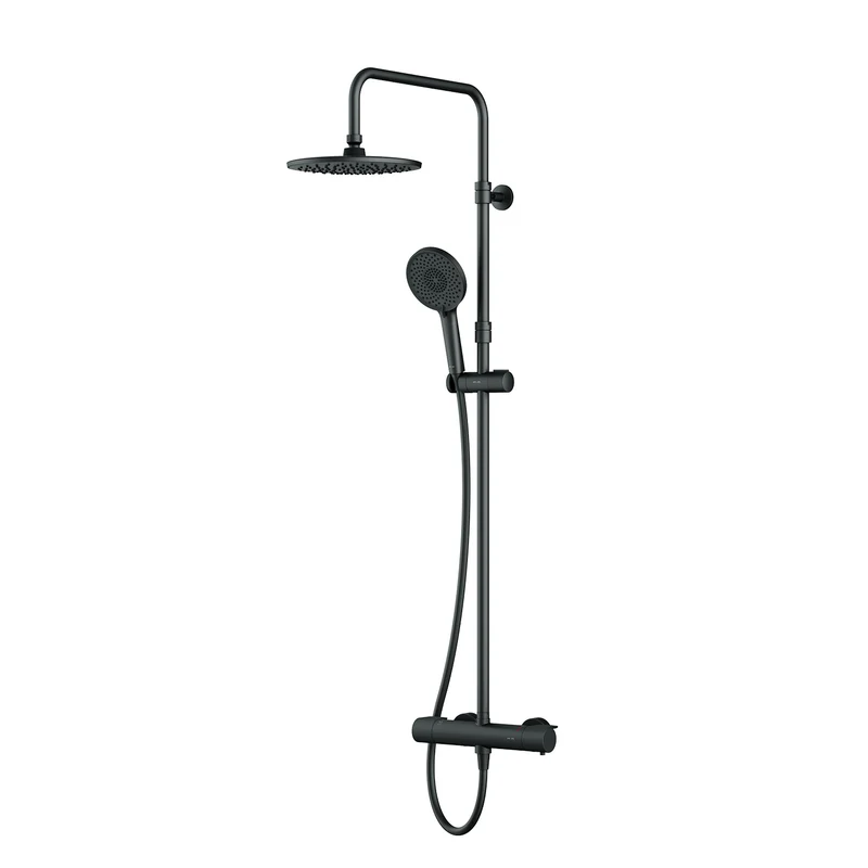 Duschsystem X-Joy mit Thermostat und Regendusche, Schwarz – F07XA422