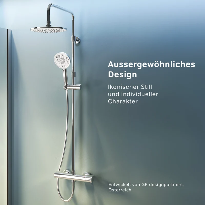Duschsystem X-Joy mit Thermostat und Regendusche – F07XA400