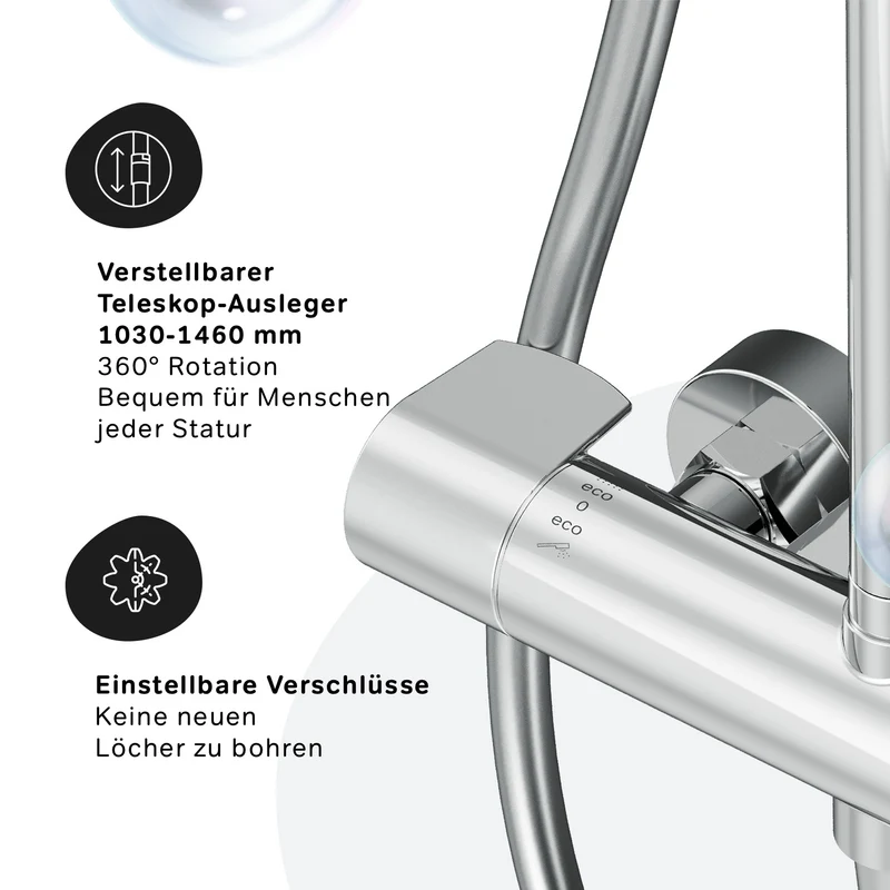 Duschsystem X-Joy mit Thermostat und Regendusche – F07XA400