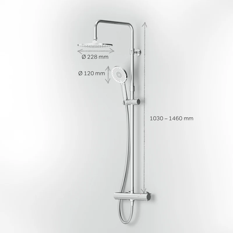 Duschsystem X-Joy mit Thermostat und Regendusche – F07XA400