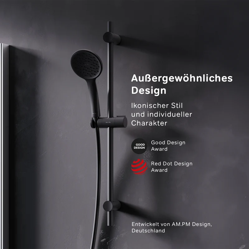 DuschSet Hit Brausegarnitur Stangenbrause-Set, Schwarz – F01TA022