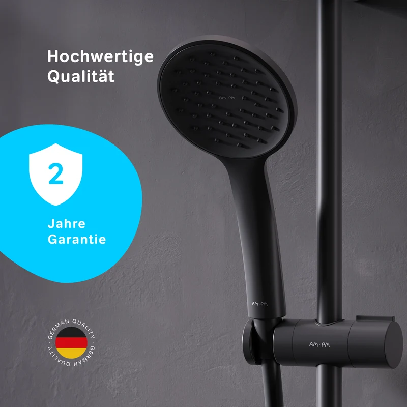 DuschSet Hit Brausegarnitur Stangenbrause-Set, Schwarz – F01TA022