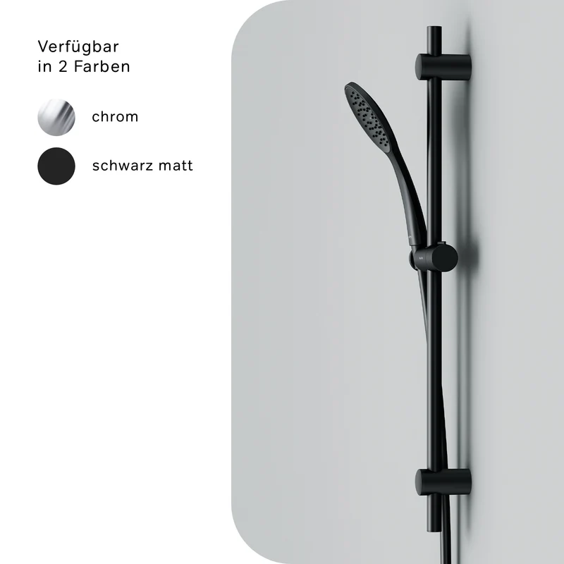 DuschSet Hit Brausegarnitur Stangenbrause-Set, Schwarz – F01TA022