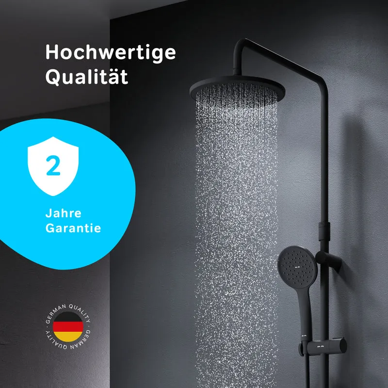 Duschsystem Hit mit Regendusche, Schwarz – F07TA022