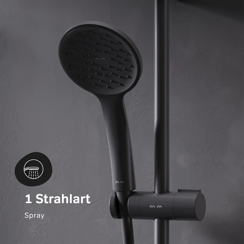 Duschsystem Hit mit Regendusche, Schwarz – F07TA022