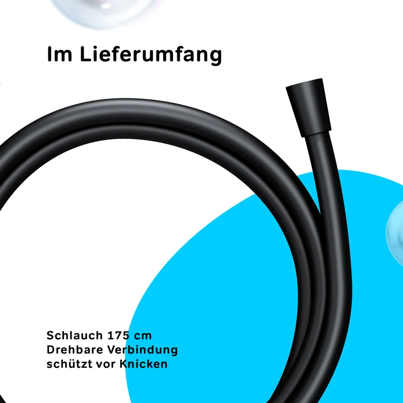 Duschsystem Hit mit Regendusche, Schwarz – F07TA022