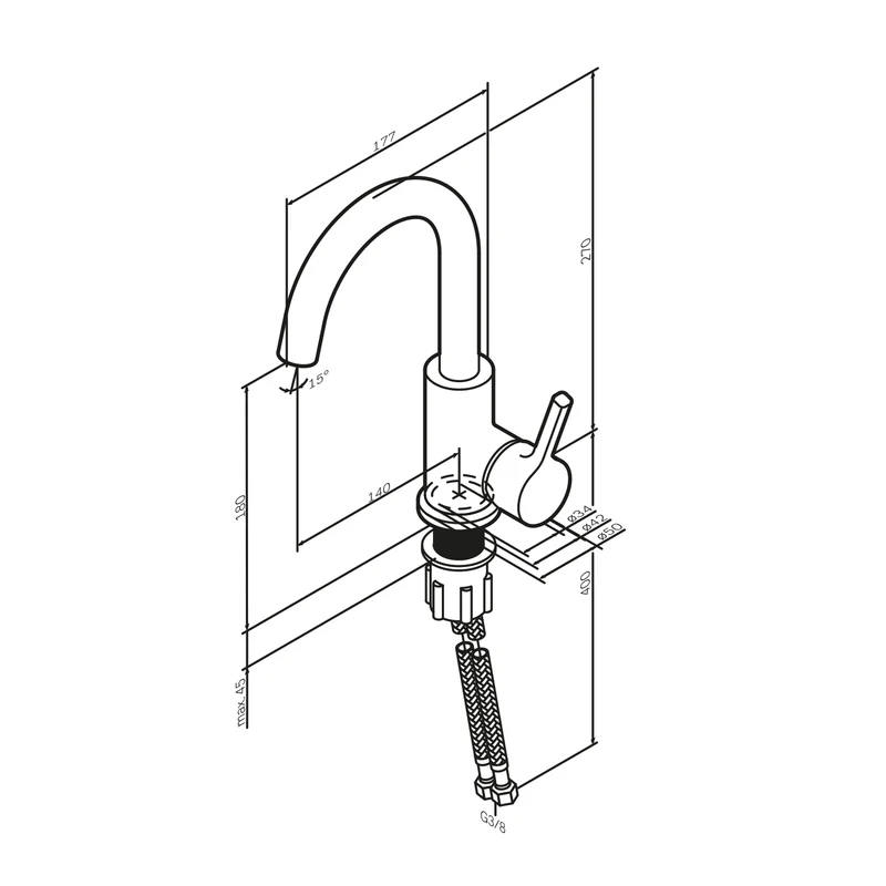 Waschtischarmatur X-Joy S mit drehbarem Auslauf – FXB02700