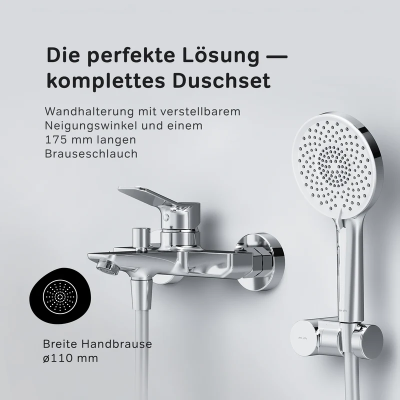 Wannenarmatur X-Joy mit Handbrause und Halter – FXA15000