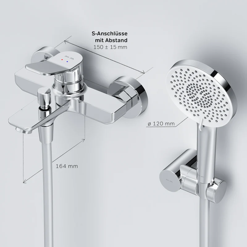 Wannenarmatur X-Joy mit Handbrause und Halter – FXA15000