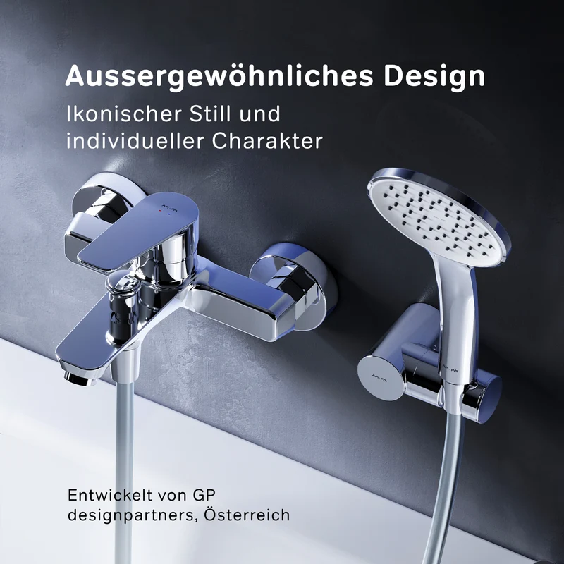Wannenarmatur Hit mit Handbrause und Halter – FTA15000