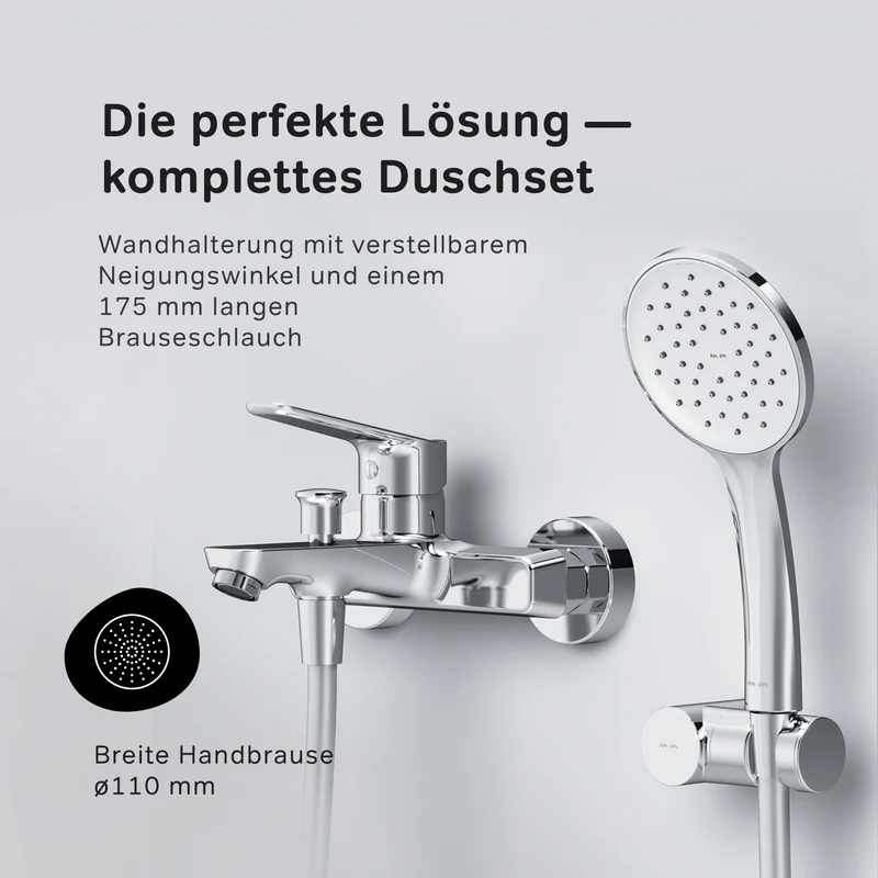 Wannenarmatur Hit mit Handbrause und Halter – FTA15000
