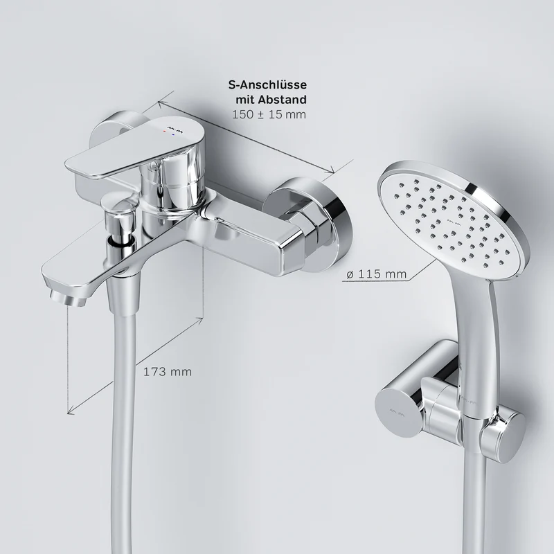 Wannenarmatur Hit mit Handbrause und Halter – FTA15000