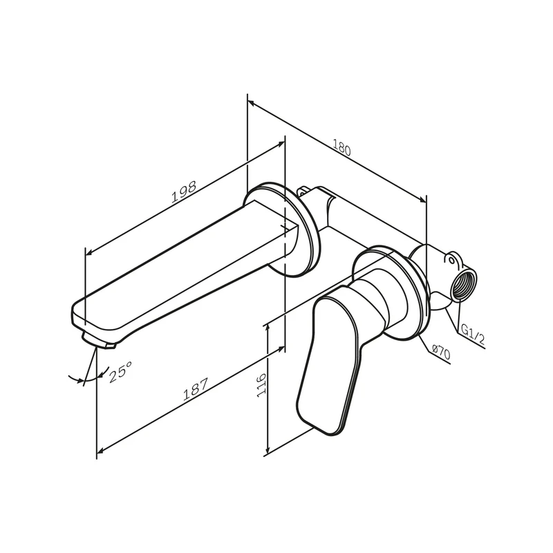 Unterputz-Waschtischarmatur X-Joy für Wandmontage – FXA72600