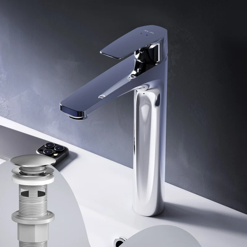 Hohe Waschtischarmatur Gem mit Klick-Ablaufgarnitur – FGA92200