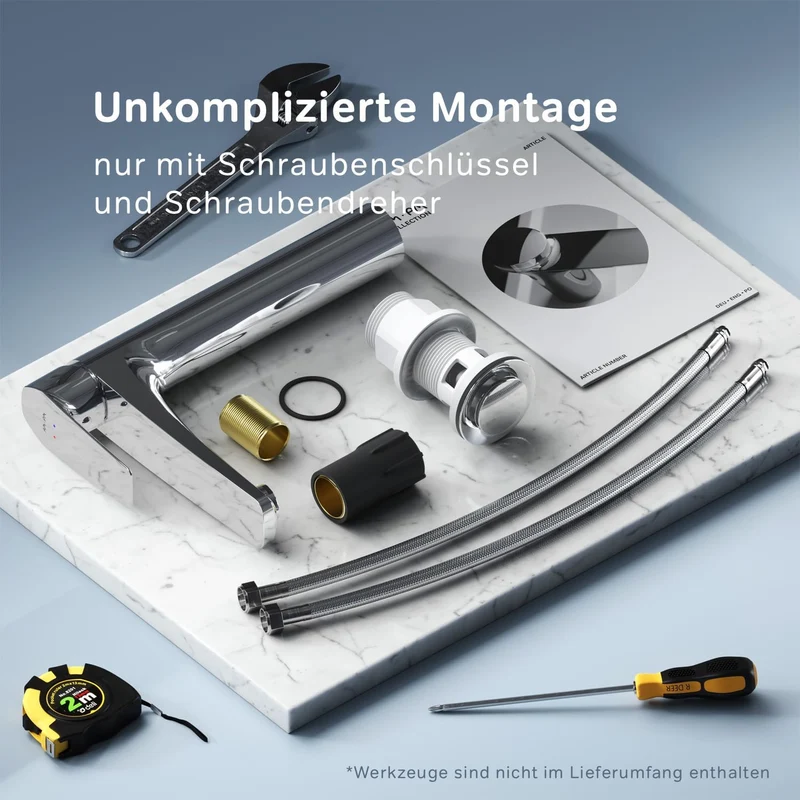 Hohe Waschtischarmatur Gem mit Klick-Ablaufgarnitur – FGA92200