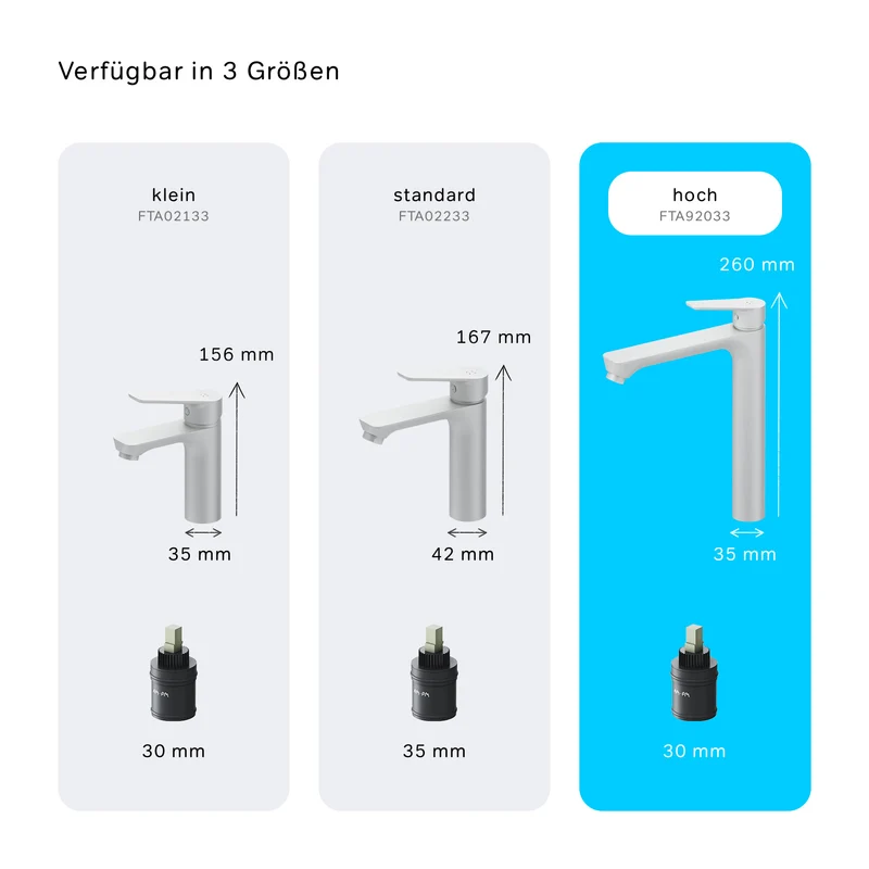Hohe Waschtischarmatur Hit, Weiß – FTA92033