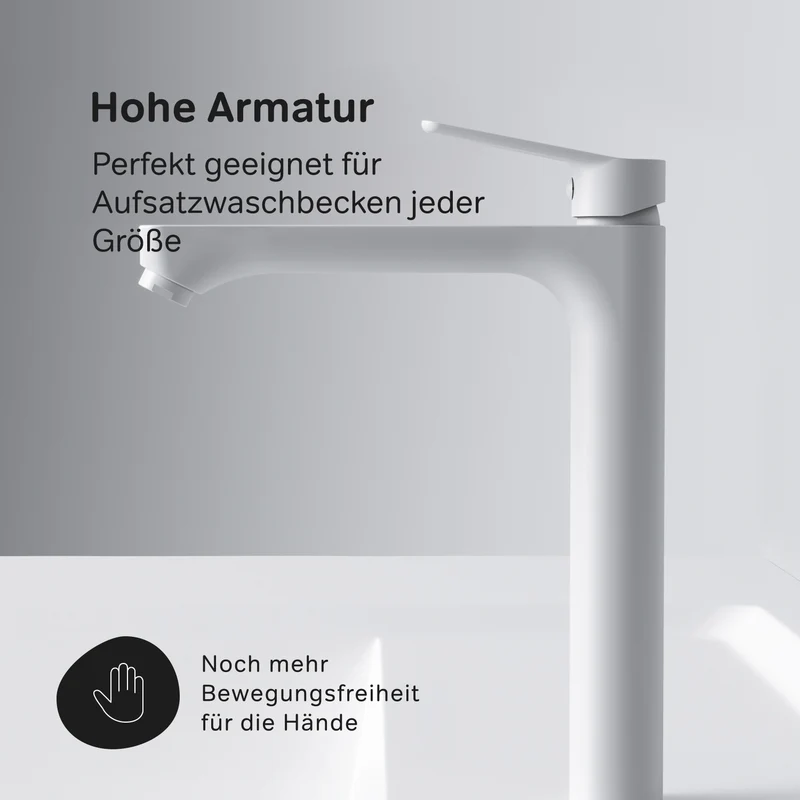 Hohe Waschtischarmatur Hit, Weiß – FTA92033