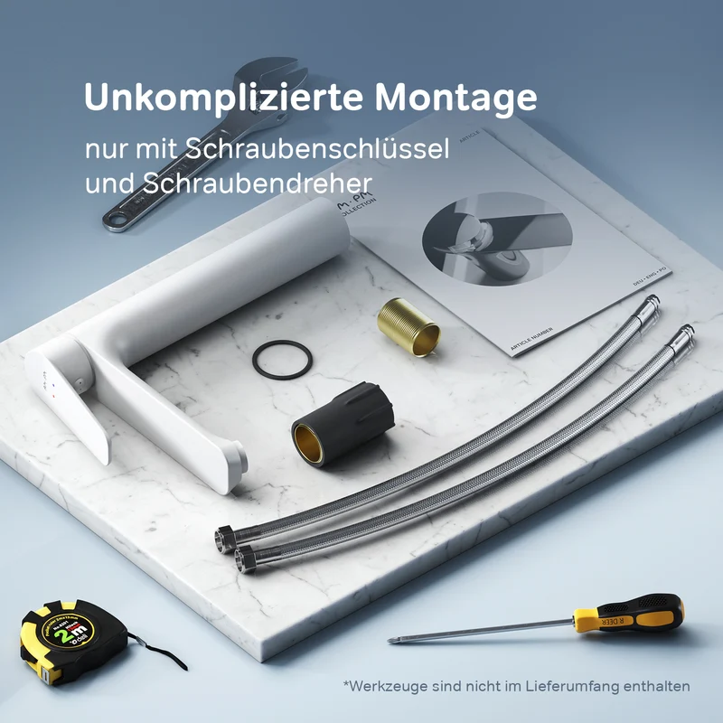 Hohe Waschtischarmatur Hit, Weiß – FTA92033