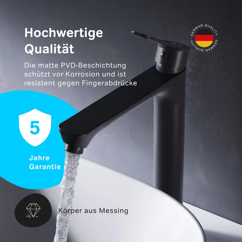 Hohe Waschtischarmatur Hit, Schwarz – FTA92022