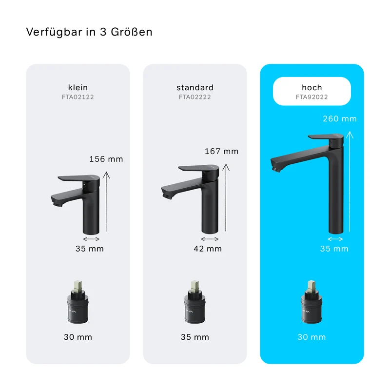 Hohe Waschtischarmatur Hit, Schwarz – FTA92022
