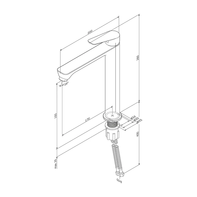 Hohe Waschtischarmatur Hit, Schwarz – FTA92022