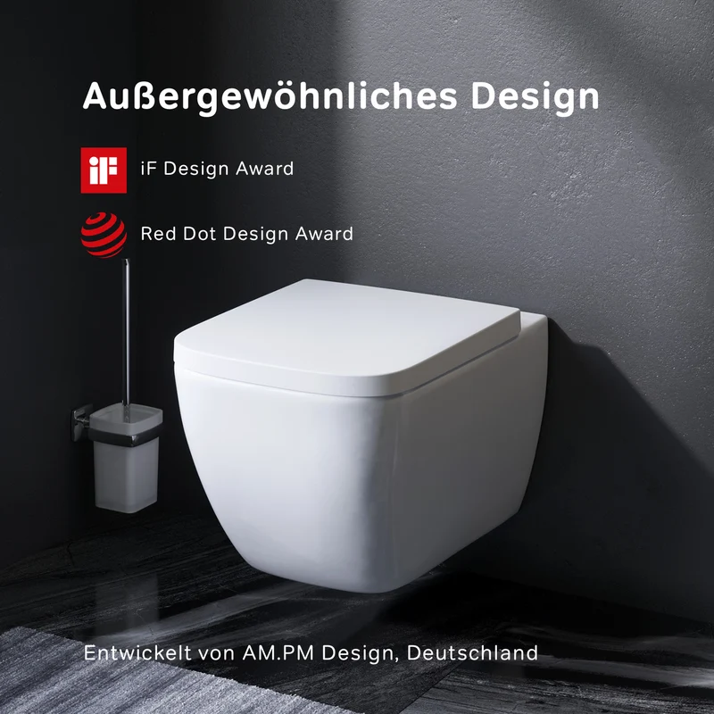 Wand-WC Gem FlashClean spülrandlos mit WC-Sitz – CGA1700SC