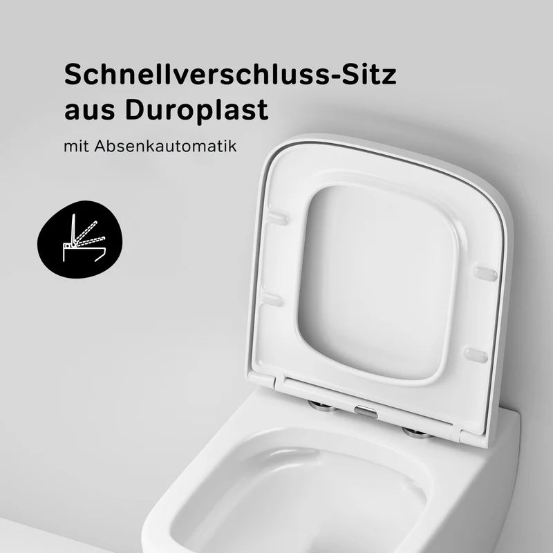 Wand-WC Gem FlashClean spülrandlos mit WC-Sitz – CGA1700SC