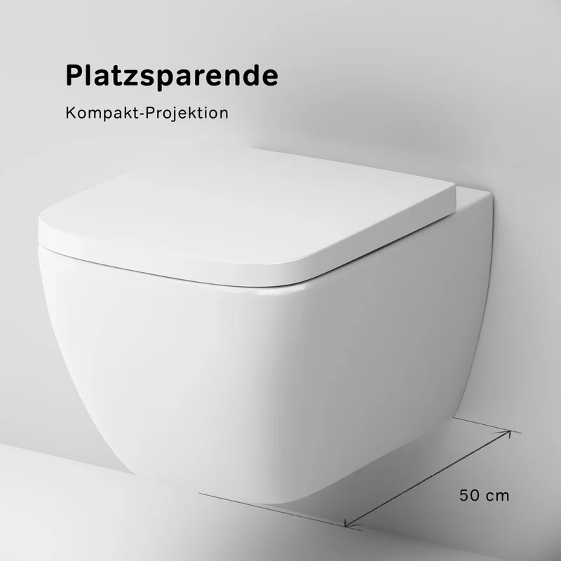 Wand-WC Gem FlashClean spülrandlos mit WC-Sitz – CGA1700SC