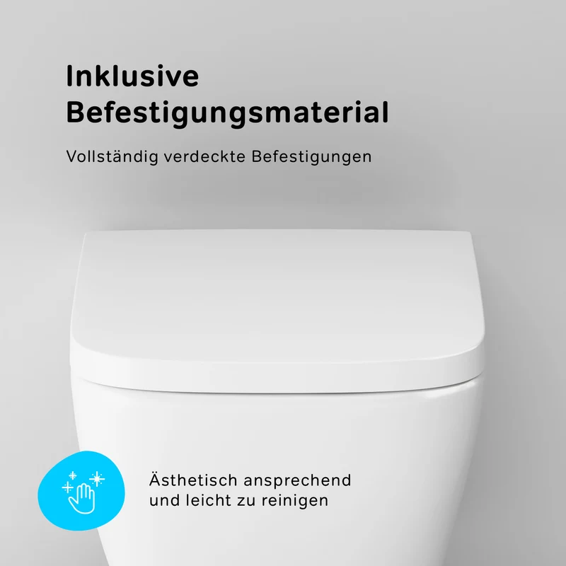 Wand-WC Gem FlashClean spülrandlos mit WC-Sitz – CGA1700SC
