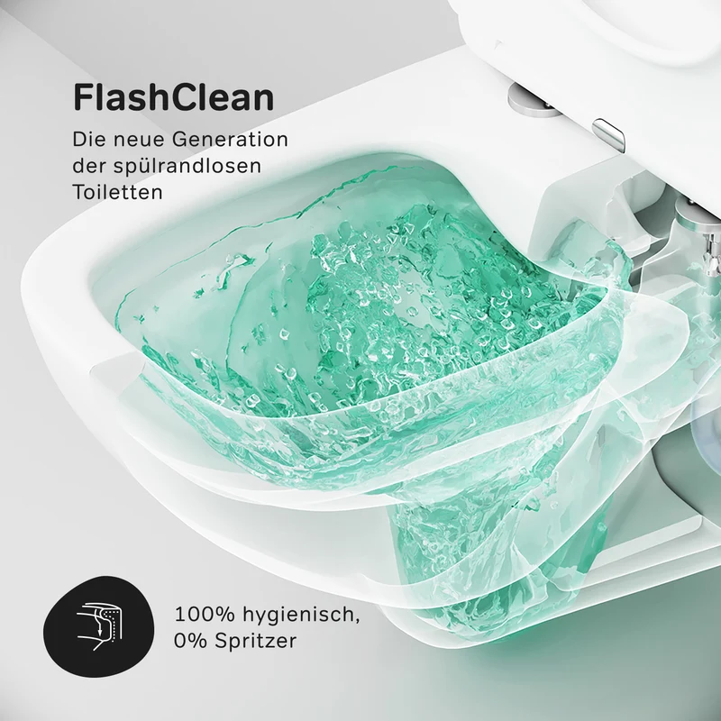 Wand-WC X-Joy FlashClean spülrandlos mit WC-Sitz – CXA1700SC