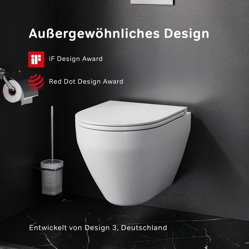 Wand-WC Spirit V2.0 FlashClean spülrandlos mit WC-Sitz – CSB1700SC