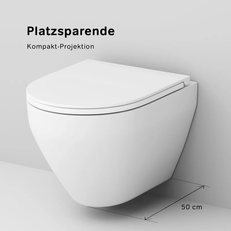 Wand-WC Spirit V2.0 FlashClean spülrandlos mit WC-Sitz – CSB1700SC