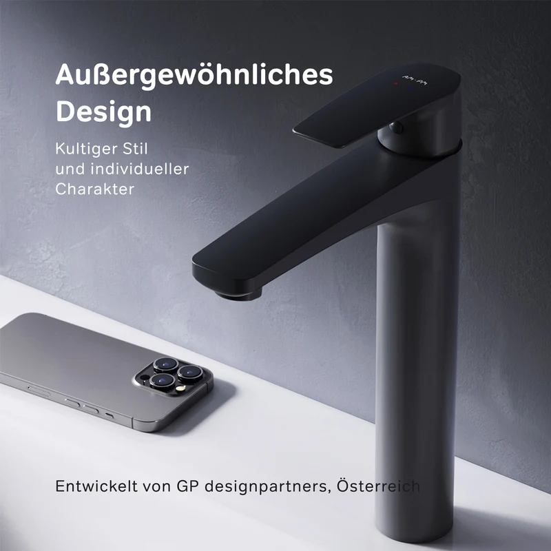 Hohe Waschtischarmatur Gem, Schwarz – FGA92022