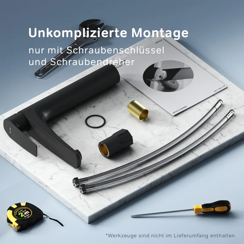 Hohe Waschtischarmatur Gem, Schwarz – FGA92022