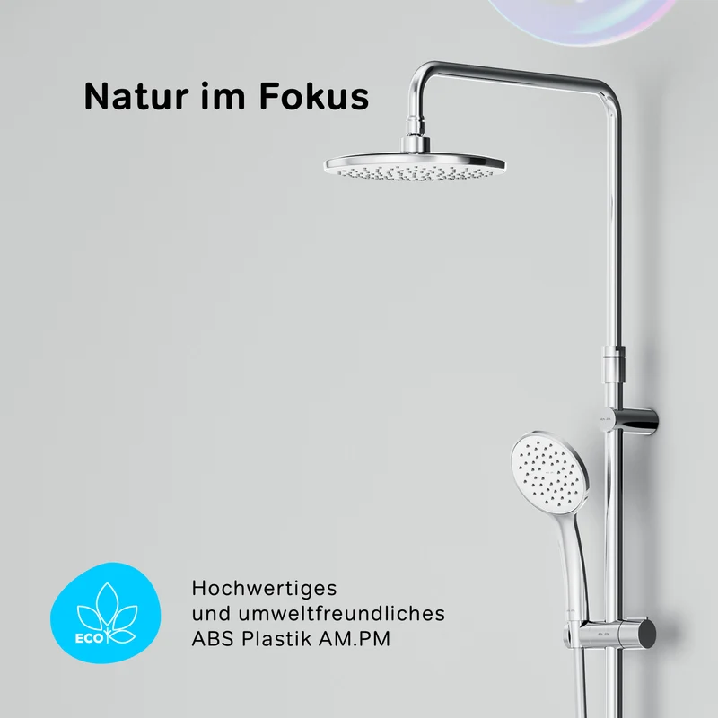 Duschsystem Hit mit Thermostat, Regendusche und Wanneneinlauf – F07TA500