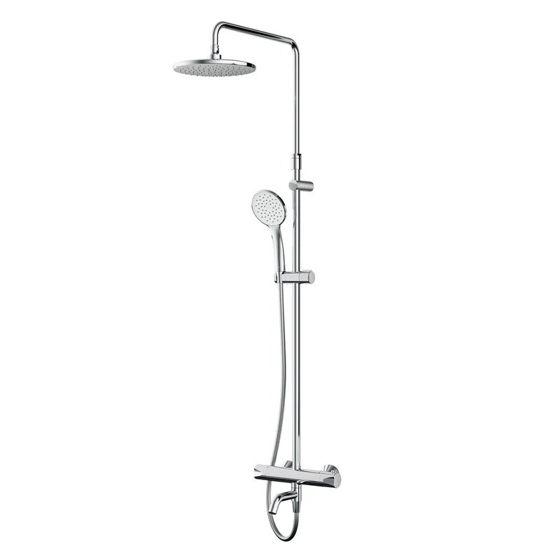 Duschsystem Hit mit Thermostat, Regendusche und Wanneneinlauf – F07TA500