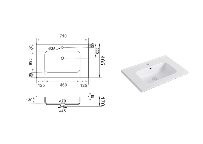Lavabo da incasso CESARE