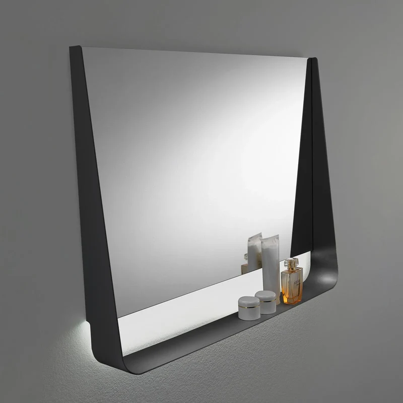 Specchio con mensola e led WING90