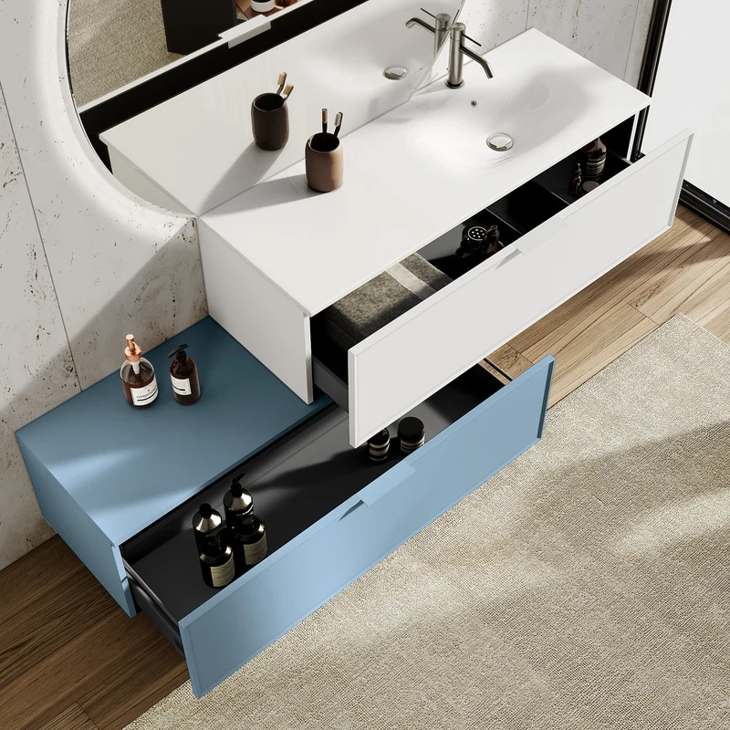 Composizione vasca DX CUPIDO-54 bianco/azzurro tiffany
