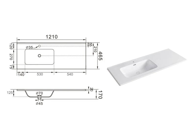Composizione vasca SX MALMO bianco opaco