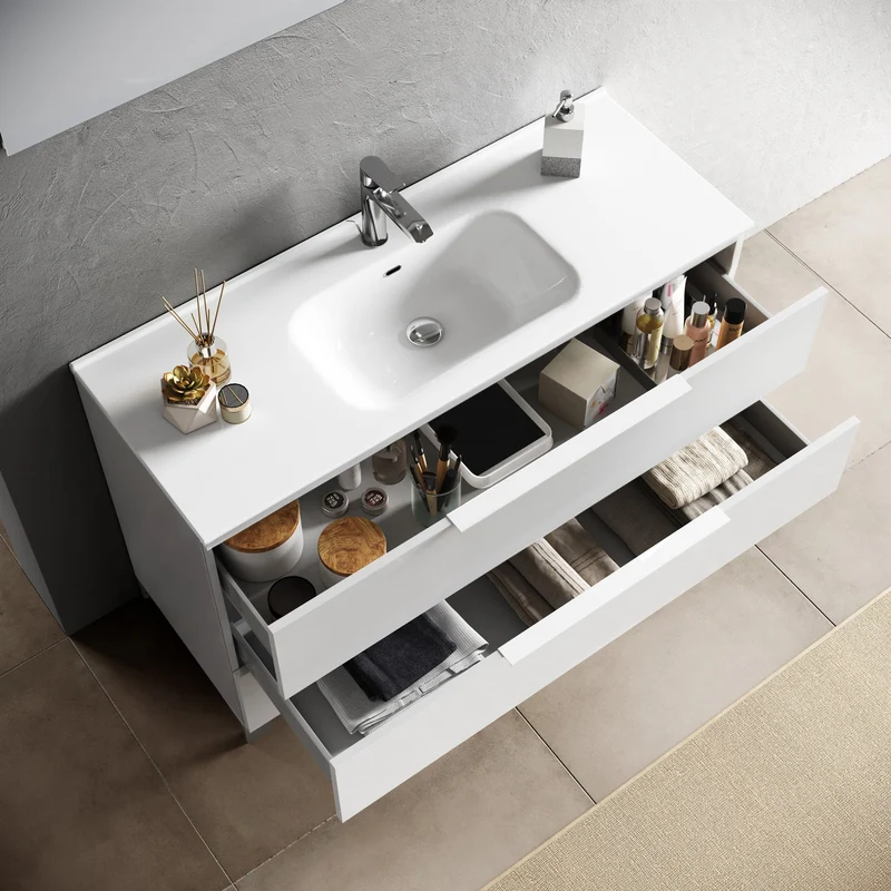 Composizione vasca DX MALMO bianco opaco
