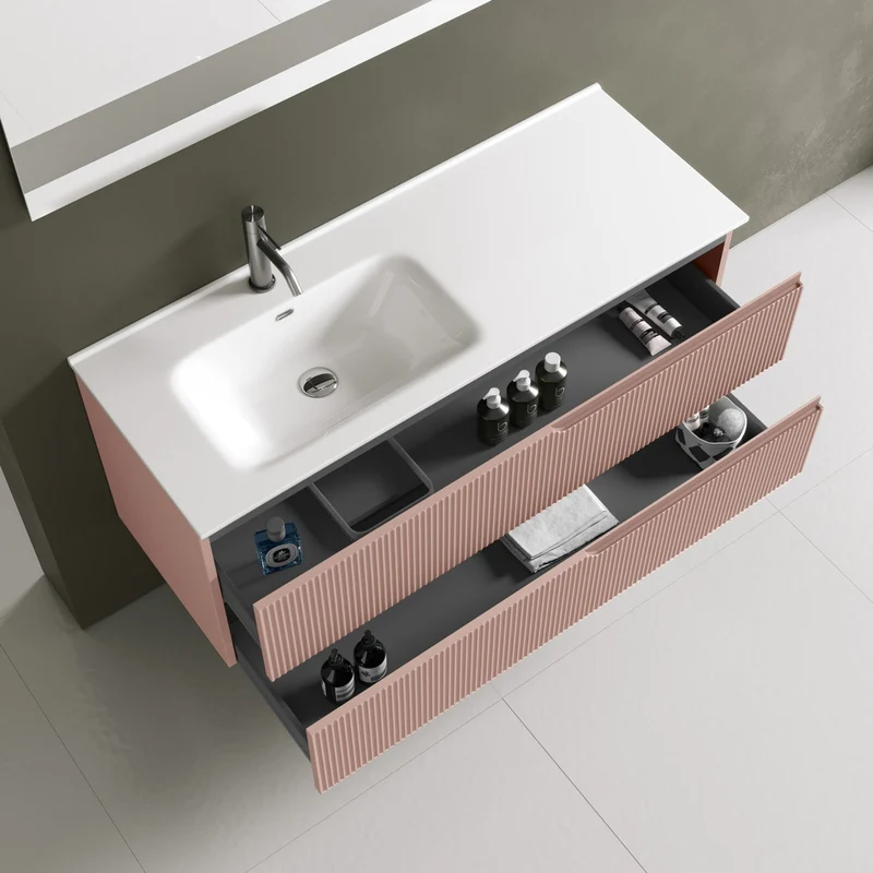 Composizione vasca SX 4 pezzi ZIP rosa cipria