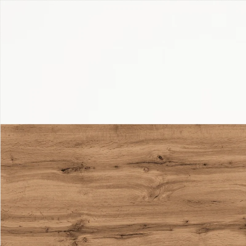 Composizione doppio lavabo 6 pezzi ZIP bianco / quercia
