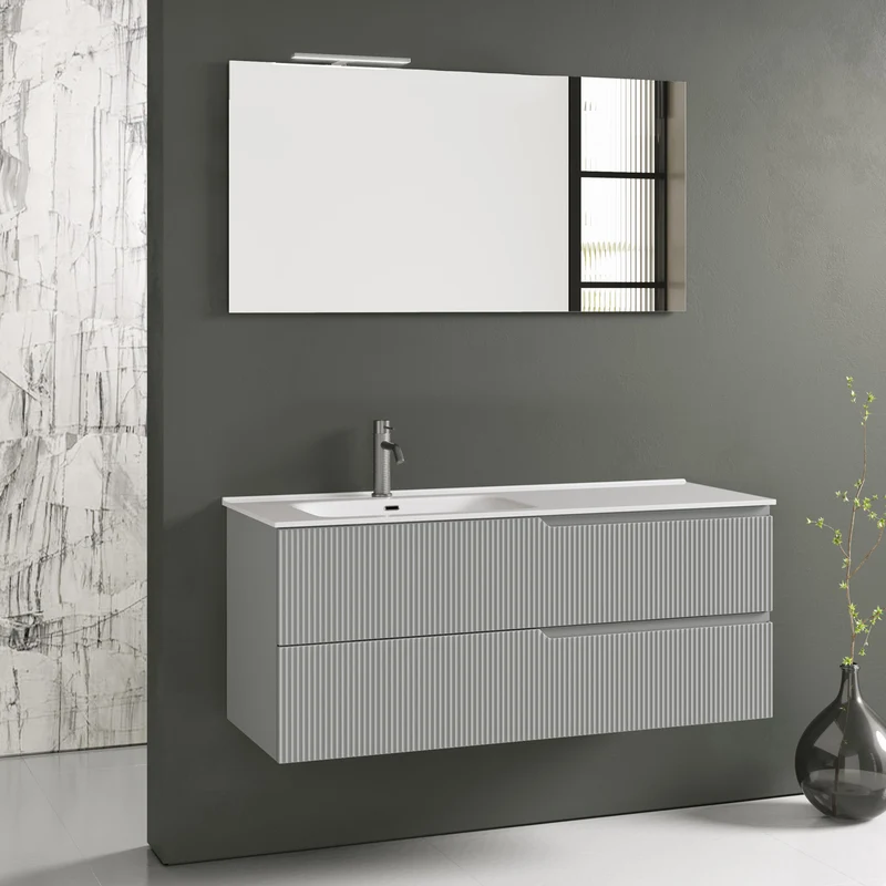 Composizione vasca SX 4 pezzi ZIP grigio opaco