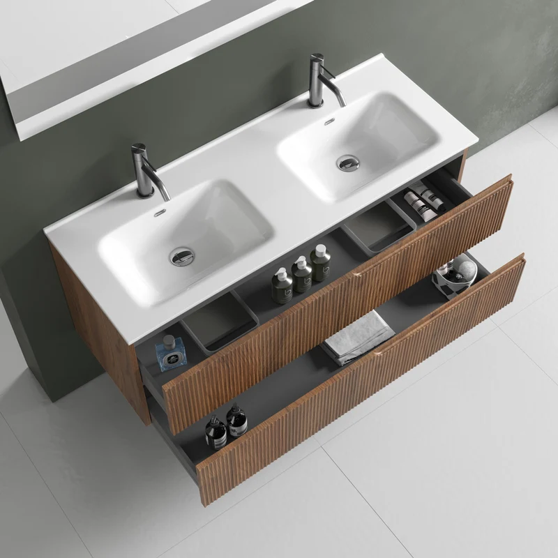 Composizione doppia vasca 5 pezzi ZIP rovere rio