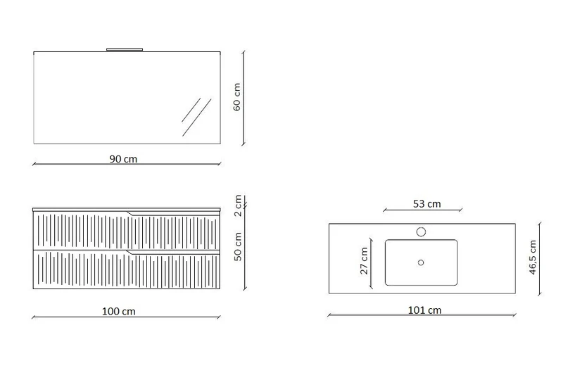 Composizione 4 pezzi ZIP rovere rio 101cm