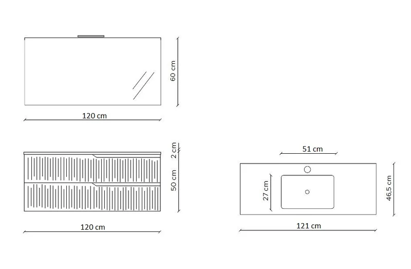 Composizione 4 pezzi ZIP quercia 121cm