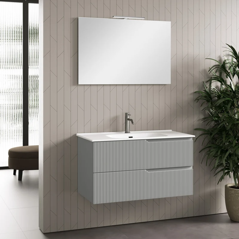 Composizione 4 pezzi ZIP grigio opaco 101cm