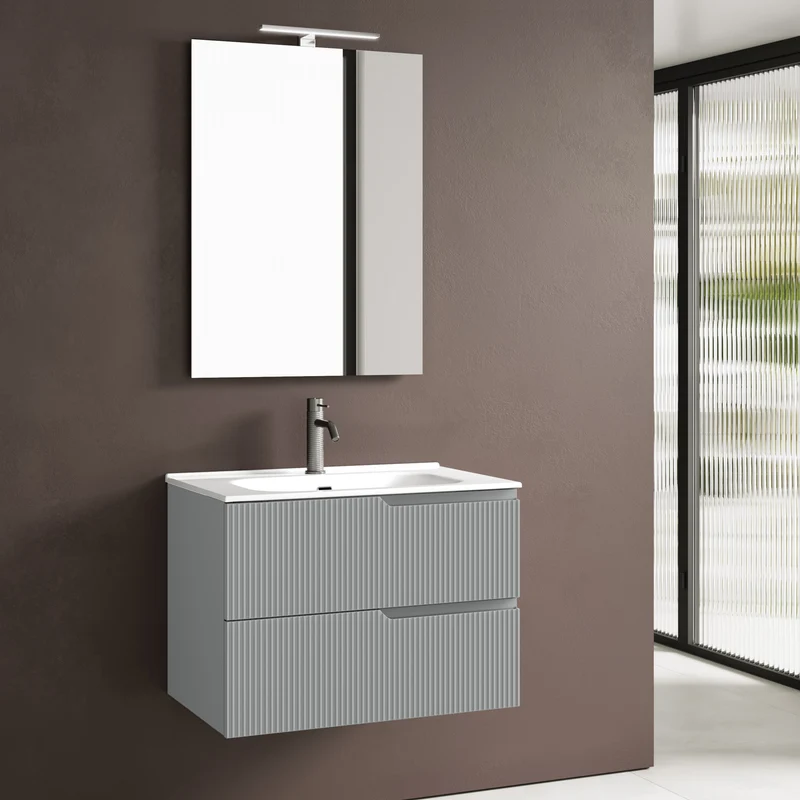 Composizione 4 pezzi ZIP grigio opaco 81cm