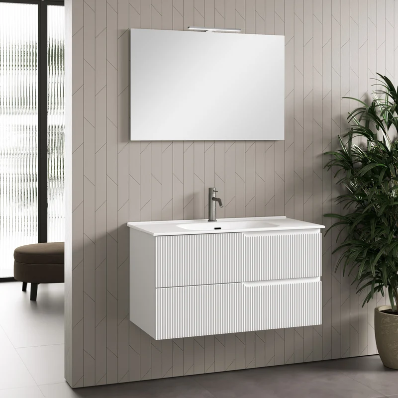 Composizione 4 pezzi ZIP bianco opaco 101cm